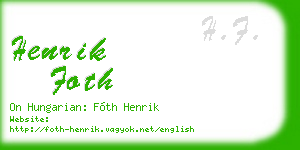henrik foth business card